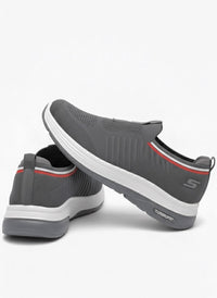 Men's TurboFit Grey Knit Slip-On Casual & Walking Shoes