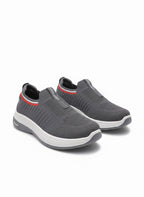Men's TurboFit Grey Knit Slip-On Casual & Walking Shoes