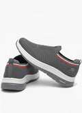 Men's TurboFit Grey Knit Slip-On Casual & Walking Shoes